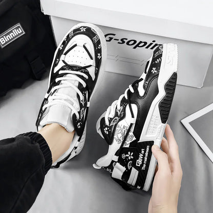 Men's thick soled casual shoes four season soft soled outdoor walking shoes student flat shoes youth fashion sports board shoes
