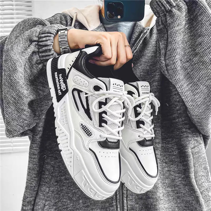 Mens Shoes Fashion Outdoor Casual Shoes Lace Up Platform Skateboard Shoe Training Shoes for Men Non Slip Sneaker Tenis Masculino