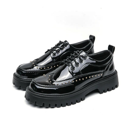 Men Casual Office Business Formal Oxford Thick Bottom Dress Shoes Men Gentleman Outdoor Patent Leather Wedding Shoes Fashion