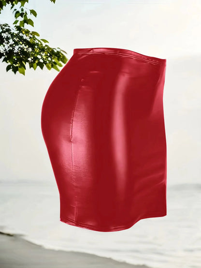 Sexy High Waist Wrapped Hip Skirt Women Leather Black Comfortable Split Short Lady Skirt Party Dress Nightclub