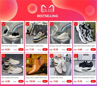 Designer Style Men Shoes White Comfortable Thick Platform Sneakers Fashion Casual Shoes Men 2025 New Brand Sports Trainers Tenis