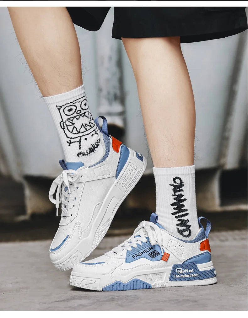 2025 summer new all-in-one fashion leisure sports youth thick sole fashion shoes small white shoes men's board shoes light