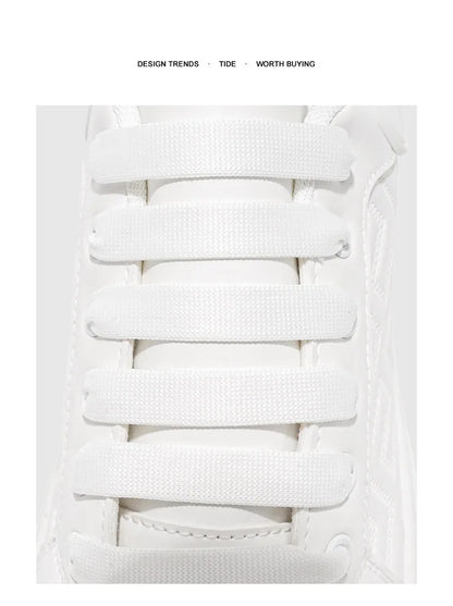 2025 Men's Breathable White Sneakers - Thick-Soled Casual Shoes, Comfortable Walking Shoes for Spring