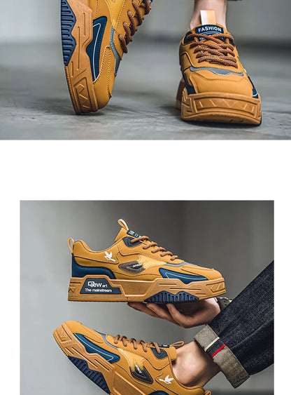 New Men's Leather Low-Top Fashion  Easiest for Match Running Shoes Men's Skateboard Shoes Suitable for Outdoor Sports