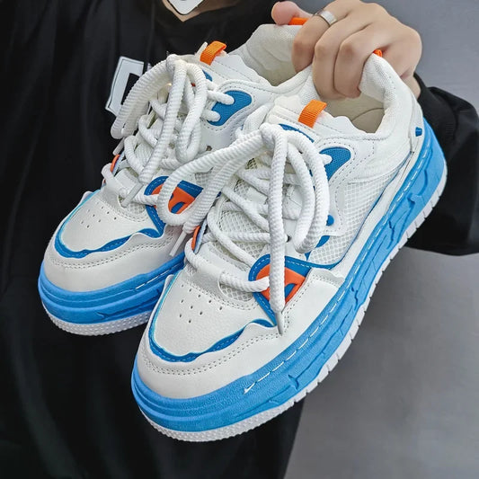 2023 Autumn New Niche Trendy Flat Board Shoes Korean Style Versatile Teenage Thick Bottomed Casual Sport Men's Shoes