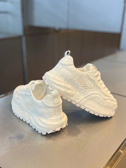 Chunky Sneaker Men Designer Cover Bottom Board Shoes Fashion Casual Mesh Breathable Increased Internal Flat Platform Sport Shoes