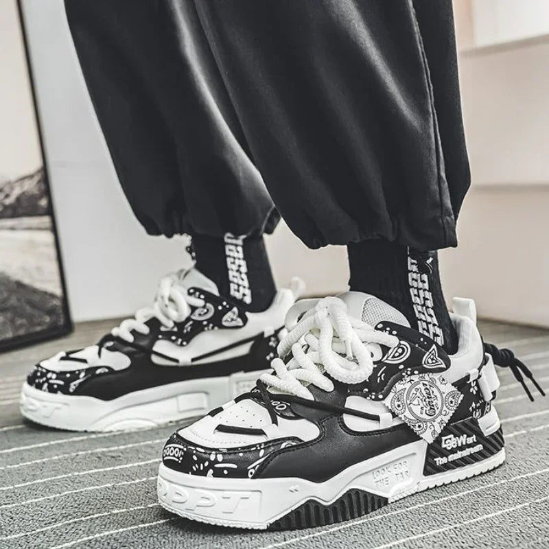 Men Sneakers Outdoor Casual Shoes Fashion Spring Breathable Vulcanized Shoes Comfortable Walking Shoe Platform Lace Up Men Shoes