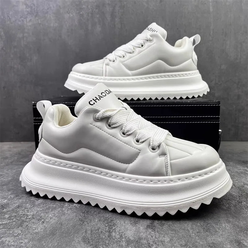 Men's Sneakers Chunky Sneaker 2025Fashion Designer Shoes Man Casual Leather Increased Internal Platform Board Shoes Outdoor Shoe