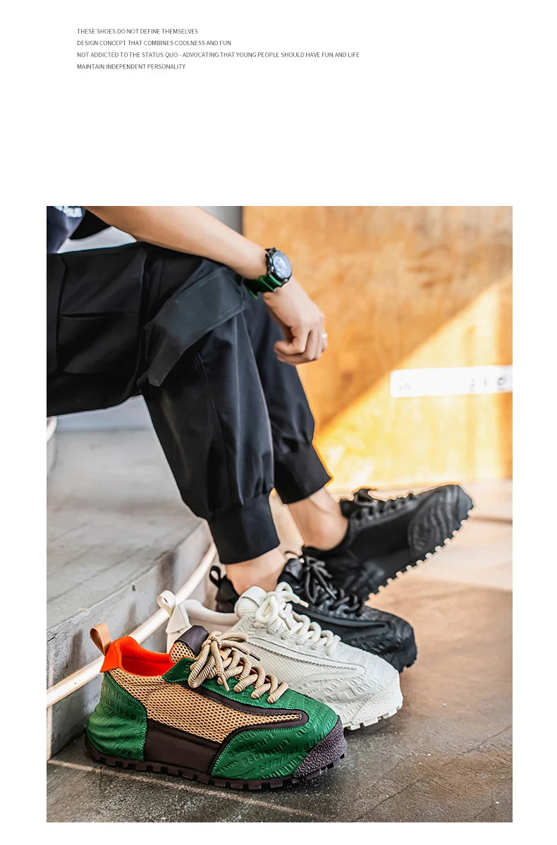 New Mens Shoes Large Size Breathable Sneakers Breathable Composite Seiko Upper Thickened Anti-slip Wear-resistant Soles Shoe