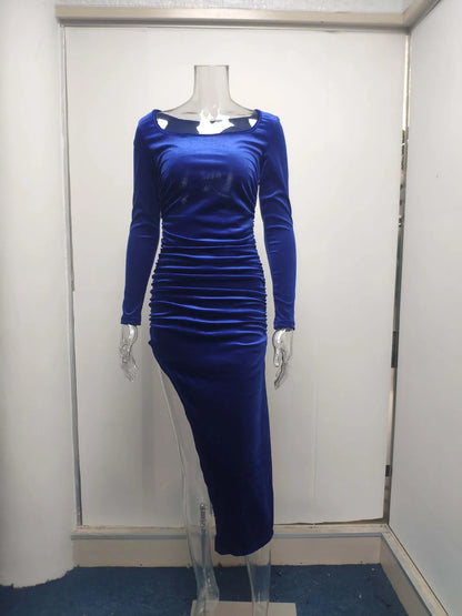 Dress Women Summer 2022 Women Europe New Split Sense Pure Color Led High Waist Dresses Casual Vestidos OLNAL8752