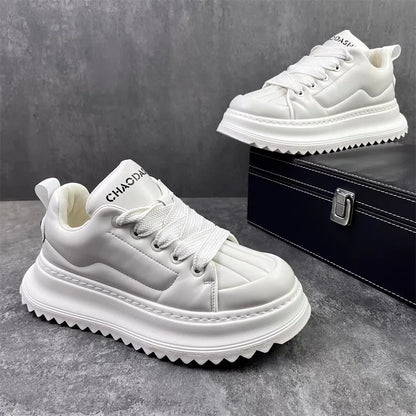 Men's Sneakers Chunky Sneaker 2025Fashion Designer Shoes Man Casual Leather Increased Internal Platform Board Shoes Outdoor Shoe