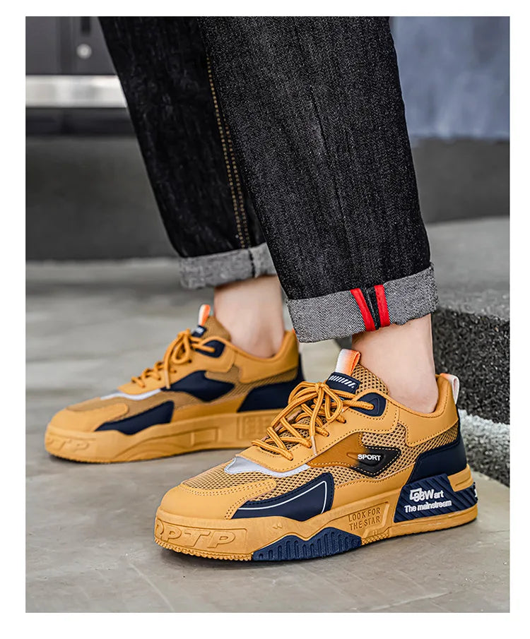 Men's Casual Sports Shoes Low-Top Fashion Trend Mesh Men Skateboard Shoes New 2025 Summer Outdoor Sports Shoes Tenis Masculino
