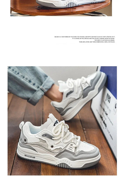Men's Vulcanized Shoes Trendy Personalized Teenagers Casual Shoes Round Toe Lace-Up Plus Size Platform Shoes Men Shose For Sale