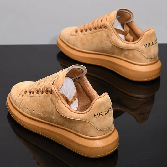 Sneakers Casual Plus Size 43 44 Women Men Designer Board Shoes Fashion Microfiber Leather Increased Internal Flat Platform Shoes