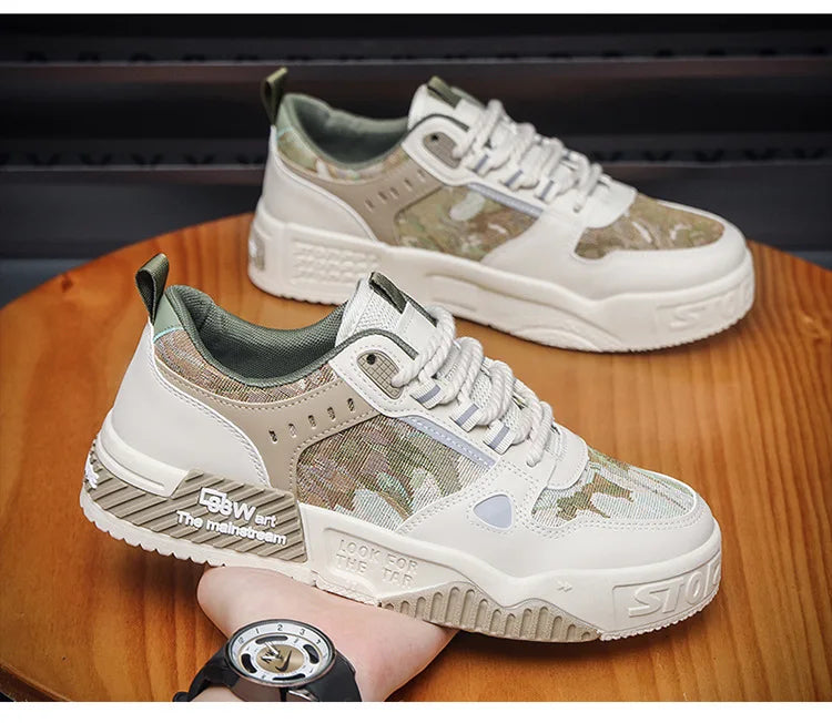 Spring and Autumn new breathable and comfortable shoes student trend versatile thick soled sports and leisure board shoes