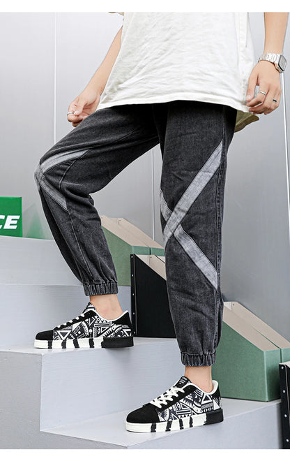 YRZL Men's Sports Running Shoes Canvas Geometric Style Lace-Up Sneakers Couples' Fashionable Graffiti Print Skate Shoes Men