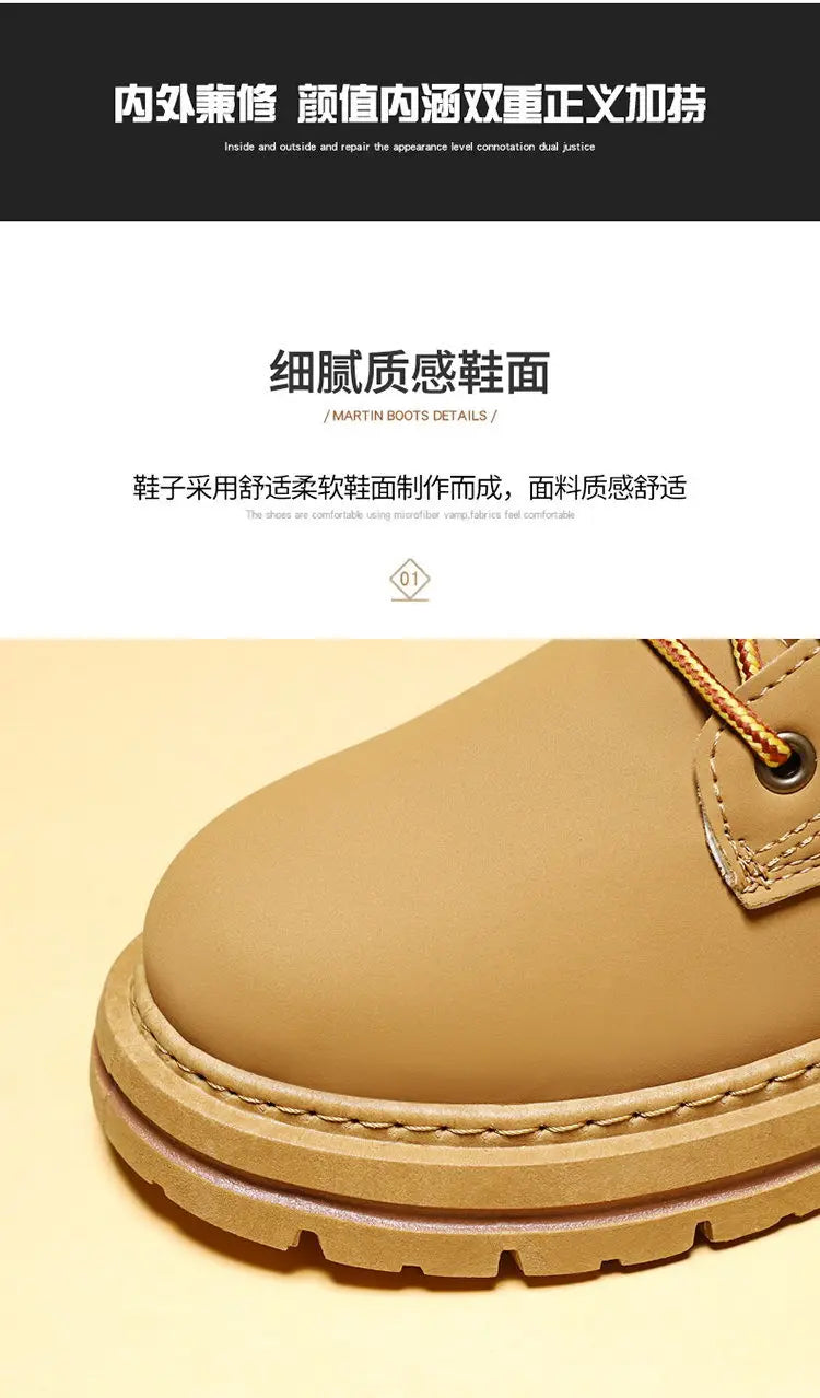 High Top Boots Men's Leather Shoes Fashion Motorcycle Men's Ankle Boots Winter Boot Lace Up Botas Hombre Cowboy Boots