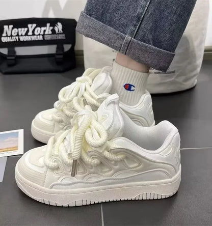 White Fashion Womens Sports Shoes Street Student Casual Platform Sneakers Running Harajuku Comfortable New Ladies Shoes