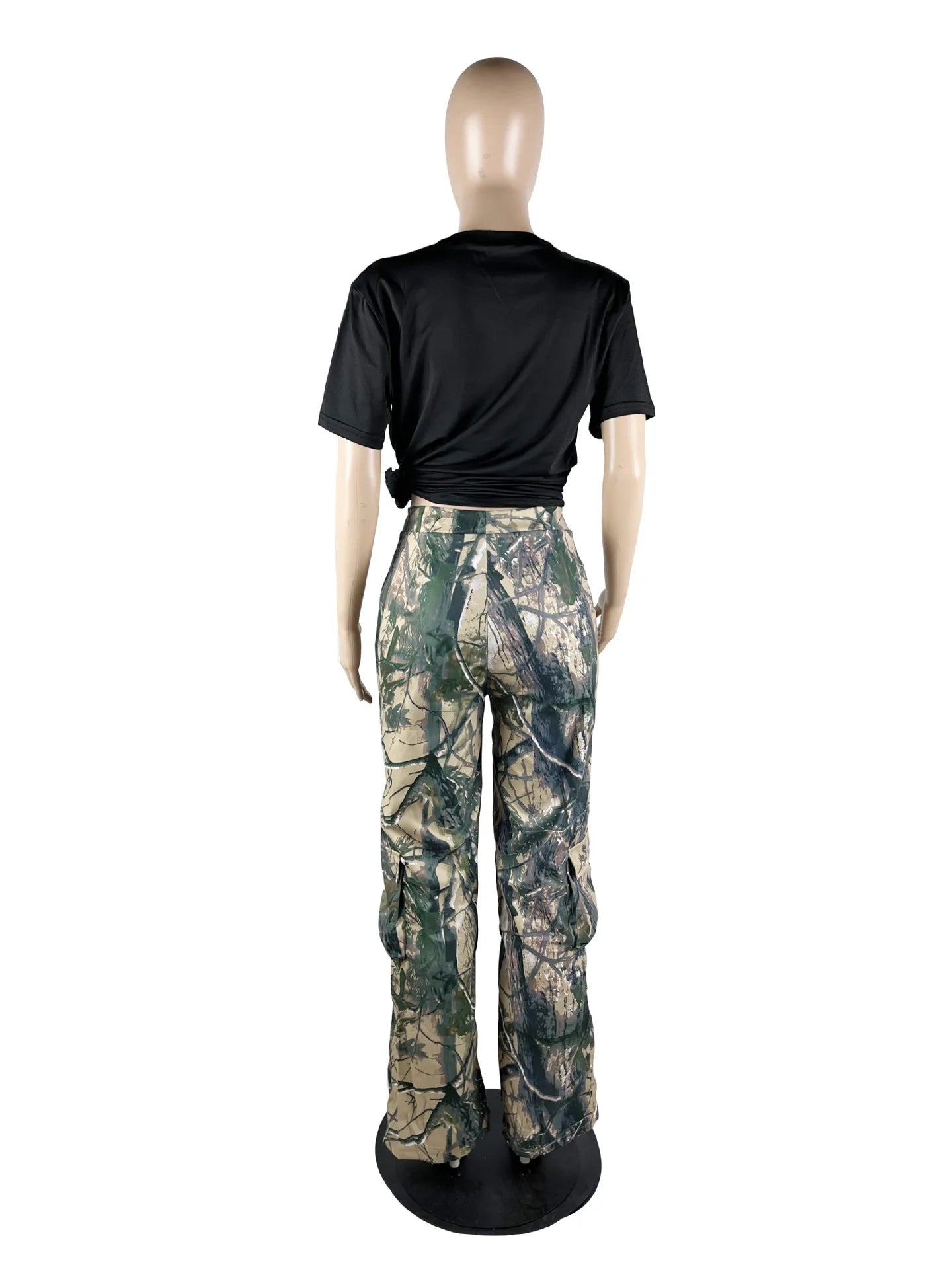 FAGADOER Casual Camouflage Cargo Pants Fashion Y2K Street Wide Leg Pants Women High Waisted Button Pocket Trousers Bottoms 2023