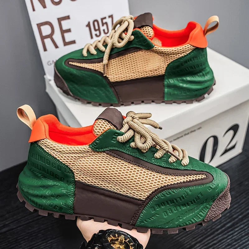 New Mens Shoes Large Size Breathable Sneakers Breathable Composite Seiko Upper Thickened Anti-slip Wear-resistant Soles Shoe