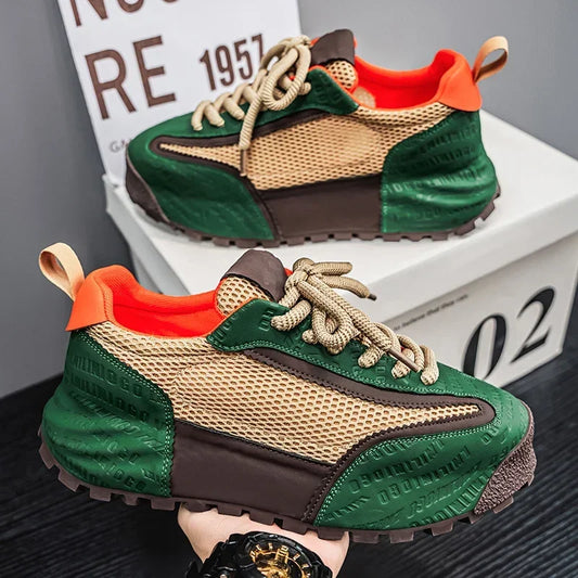 New Mens Shoes Large Size Breathable Sneakers Breathable Composite Seiko Upper Thickened Anti-slip Wear-resistant Soles Shoe