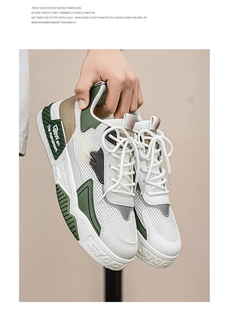 Men's Casual Sports Shoes Low-Top Fashion Trend Mesh Men Skateboard Shoes New 2025 Summer Outdoor Sports Shoes Tenis Masculino