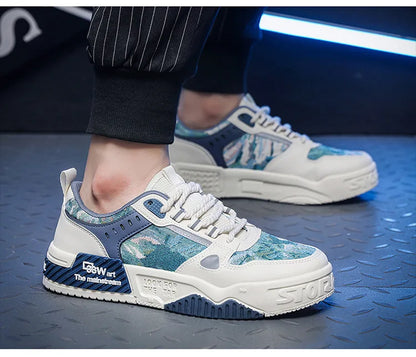 Spring and Autumn new breathable and comfortable shoes student trend versatile thick soled sports and leisure board shoes