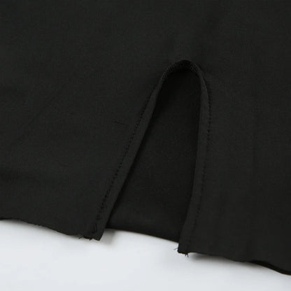 Fashion Autumn Dresses Women New Streetwear Long Sleeves Split Lace-up Mini Dress Black Sexy Backless Female Casual Slim Dresses