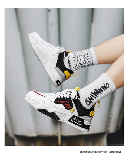 2025 summer new all-in-one fashion leisure sports youth thick sole fashion shoes small white shoes men's board shoes light