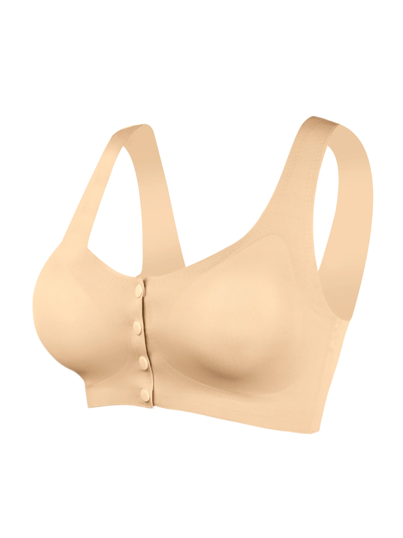Front button underwear bra no underwire smooth breathable comfortable solid color gathering no trace invisible seamless@W13