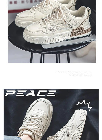 Mens Shoes Fashion Outdoor Casual Shoes Lace Up Platform Skateboard Shoe Training Shoes for Men Non Slip Sneaker Tenis Masculino