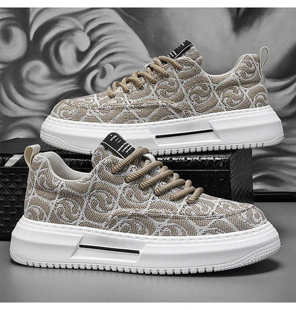 Sneakers Men New Fashion Prints Men's Platform Canvas Shoes Low Top Designer Casual Loafers Flat Vulcanized Shoes Men Footwear