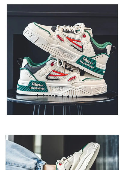 Mens Shoes Fashion Outdoor Casual Shoes Lace Up Platform Skateboard Shoe Training Shoes for Men Non Slip Sneaker Tenis Masculino