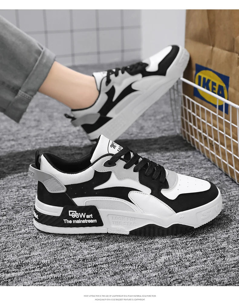 Men's thick soled casual shoes breathable non slip Four Seasons soft soled outdoor walking shoes flat shoes sports board shoes