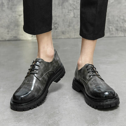 2024 Men's Thick soled Oxford Shoes Fashion Versatile Breathable Office Classic Business Luxury Designer Formal Crocodile Shoes
