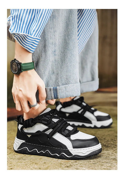 Men Casual Sneaker New Plush Lining White Sports Shoes Anti Slip Comfort Male Students Running Thick Soled Lace Up Shoes