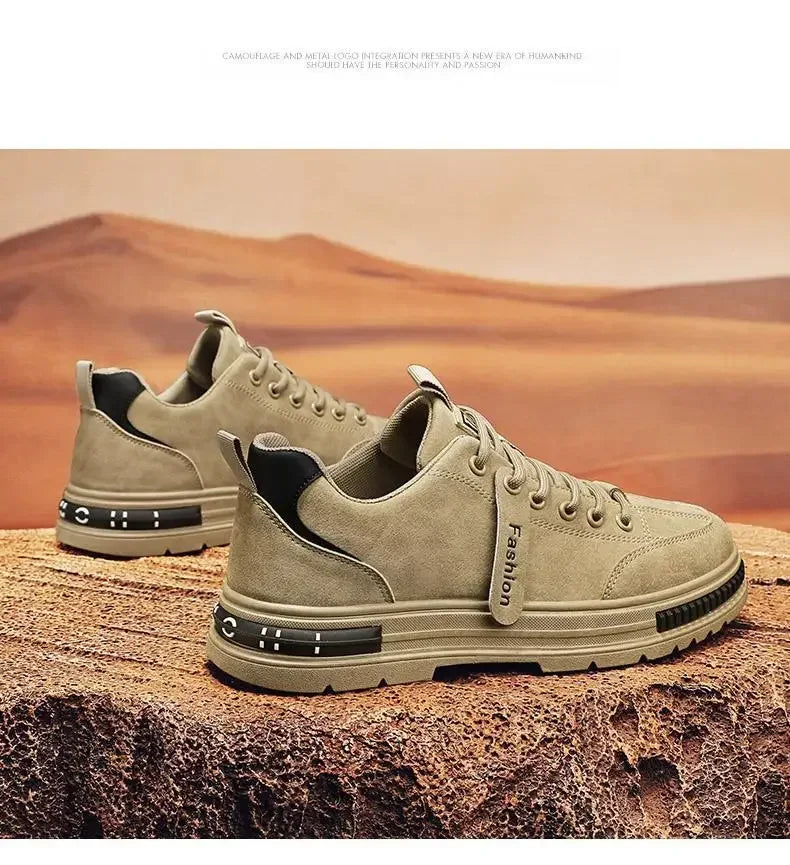 Men's new breathable labor protection shoes, men's trendy and versatile anti slip sports board shoes, workwear shoes