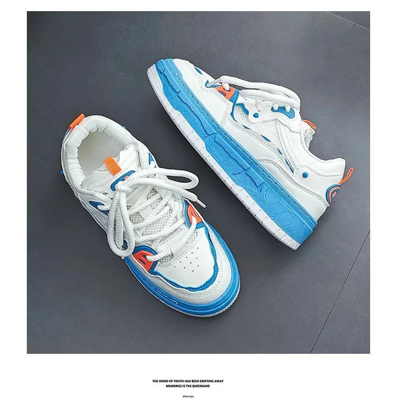 2023 Autumn New Niche Trendy Flat Board Shoes Korean Style Versatile Teenage Thick Bottomed Casual Sport Men's Shoes