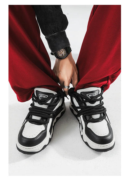 Men Casual Sneaker New Plush Lining White Sports Shoes Anti Slip Comfort Male Students Running Thick Soled Lace Up Shoes