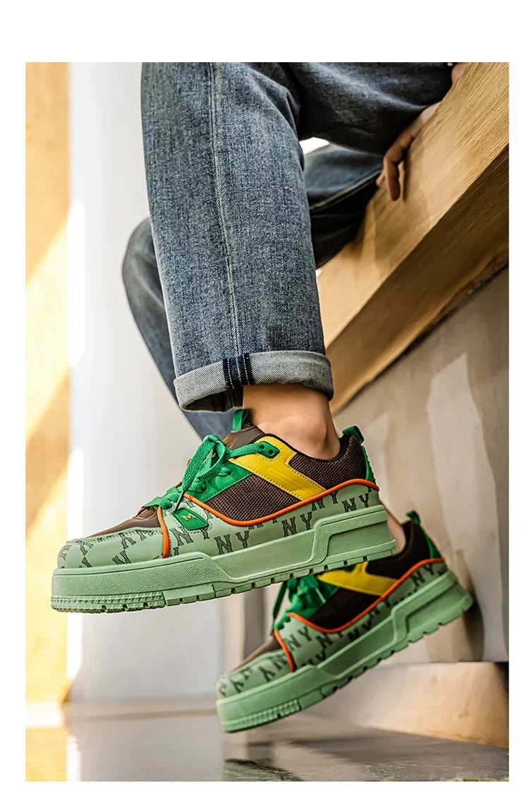 2025 New Spring Shoes for Men Thick Soles Increase Board Shoes All Casual Sports Shoes Fashion Trend Ins Men Board Shoes
