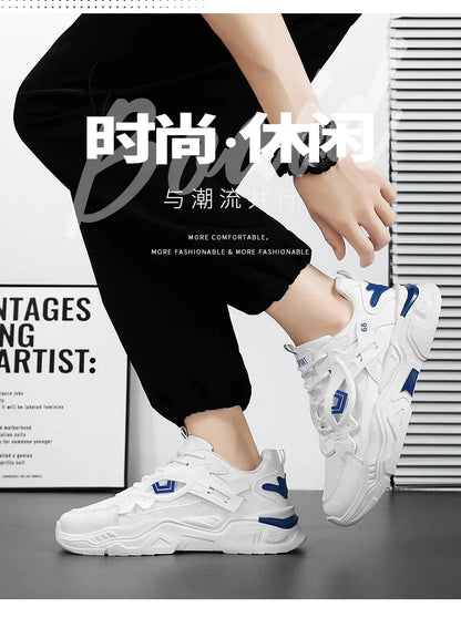 Student height increasing shoes four season new thick sole men's casual sports shoes soft sole comfortable outdoor running shoes