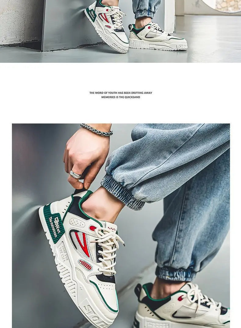 Mens Shoes Fashion Outdoor Casual Shoes Lace Up Platform Skateboard Shoe Training Shoes for Men Non Slip Sneaker Tenis Masculino
