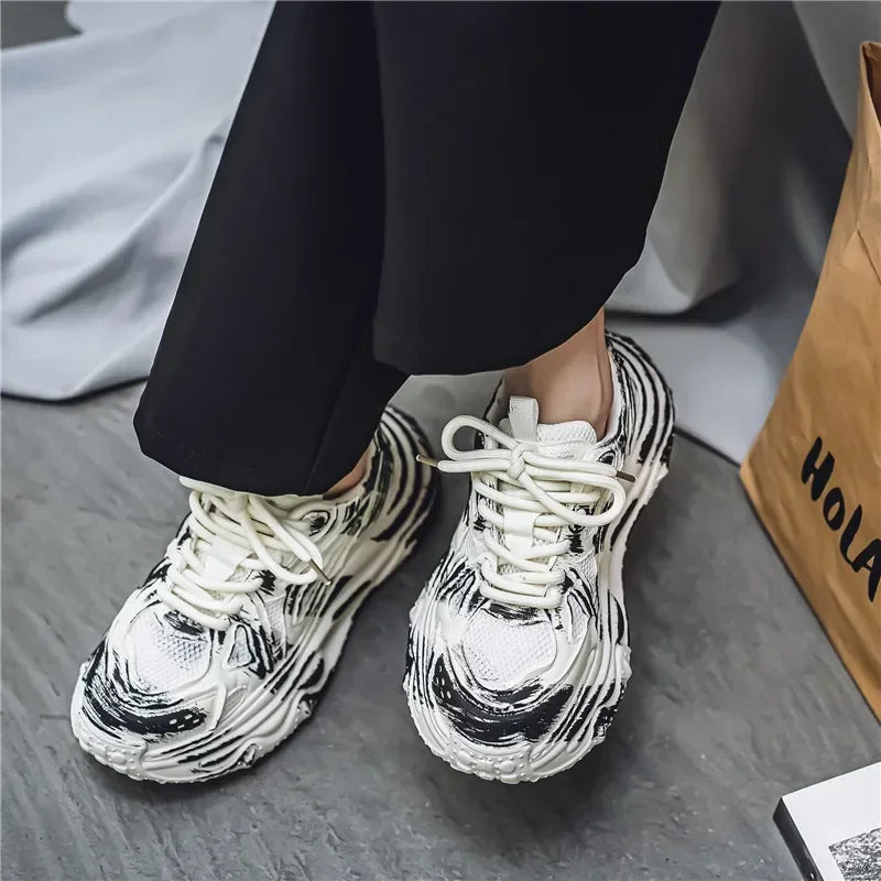2025 Autumn High End Fashion Trendy Men's Shoes Wear Resistant Light Luxury Daily Color Blocked Casual Sports Shoes