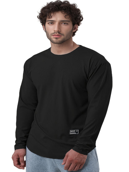 Men'S Quick-Dry Stretch Athletic Long Sleeve T-Shirt - Slim Fit Basketball Training Top with Letter Print, Breathable High-Elasticity Fabric for Spring & Fall Sports, Workout Shirts