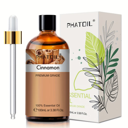 1 Bottle of 100ml Pure Cinnamon Essential Oil for Aromatherapy, Diffusers & Humidifiers