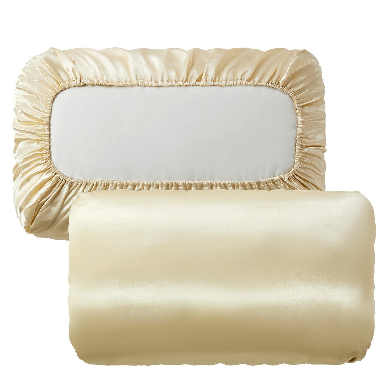 [Soft Satin Pillowcase] 2pcs Soft Breathable Satin Pillowcase | With Elastic Cord - Perfect For A Comfortable Sleep In Your Bedroom