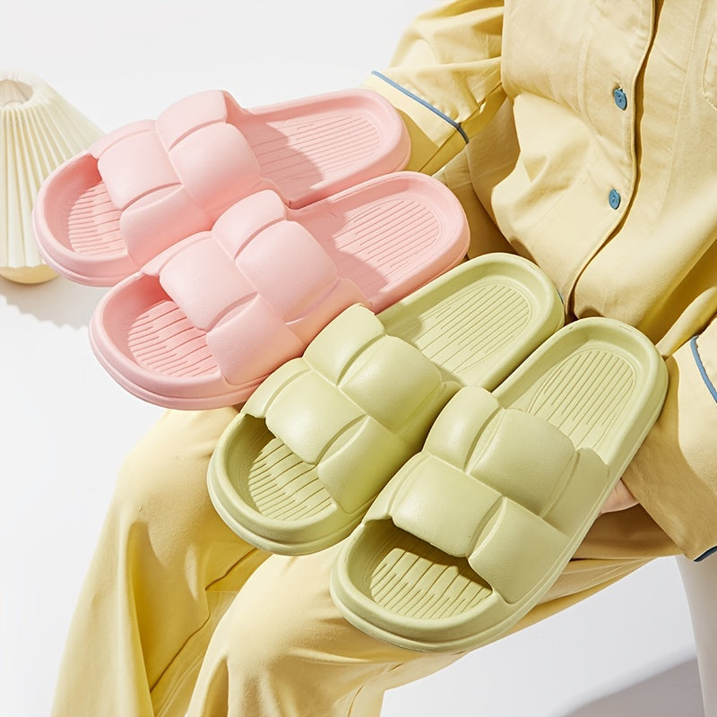 Soft & Silent EVA Slippers: Quick-Drying, Anti-Skid, Stylish Striped Design for Indoor/Outdoor Comfort