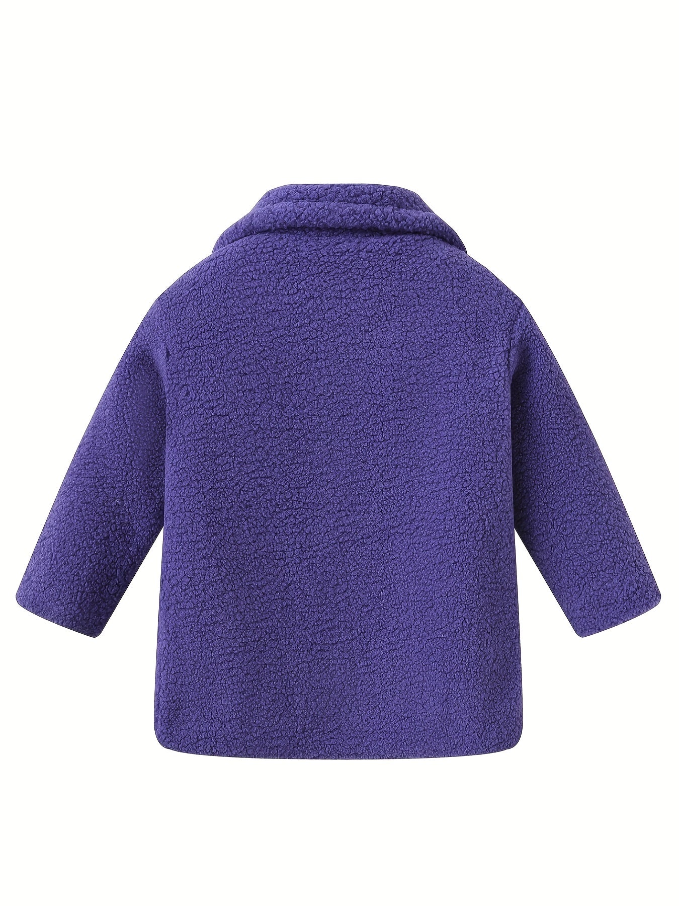 Girls' Cozy Fleece Jacket - Two-Tone Color Block with Plush Lining, Long Sleeves & Button Front, Casual Korean Style Winter Outerwear for Youngsters, Youngsters'S Winter Jacket | Buttonup Front Jacket | Plush Lining Jacket