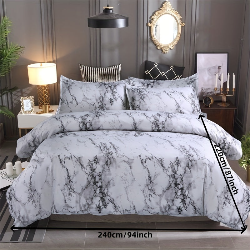 [Chemical Fiber] 3Psc Quilt Cover Three-Piece Set | 90G Chemical Fiber Brushed Printed Fabric | One Quilt Cover Plus a Pair of Pillowcases