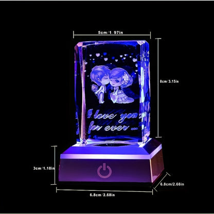 1pc Exquisite 3D Heart-Shaped Rose Crystal LED Night Light Statue - Romantic Ambiance, Soft Glow, Long-Lasting Battery Life - Perfect Birthday, Anniversary, Long-Distance Friendship Gift for Lover, Wife, Girlfriend, Boyfriend